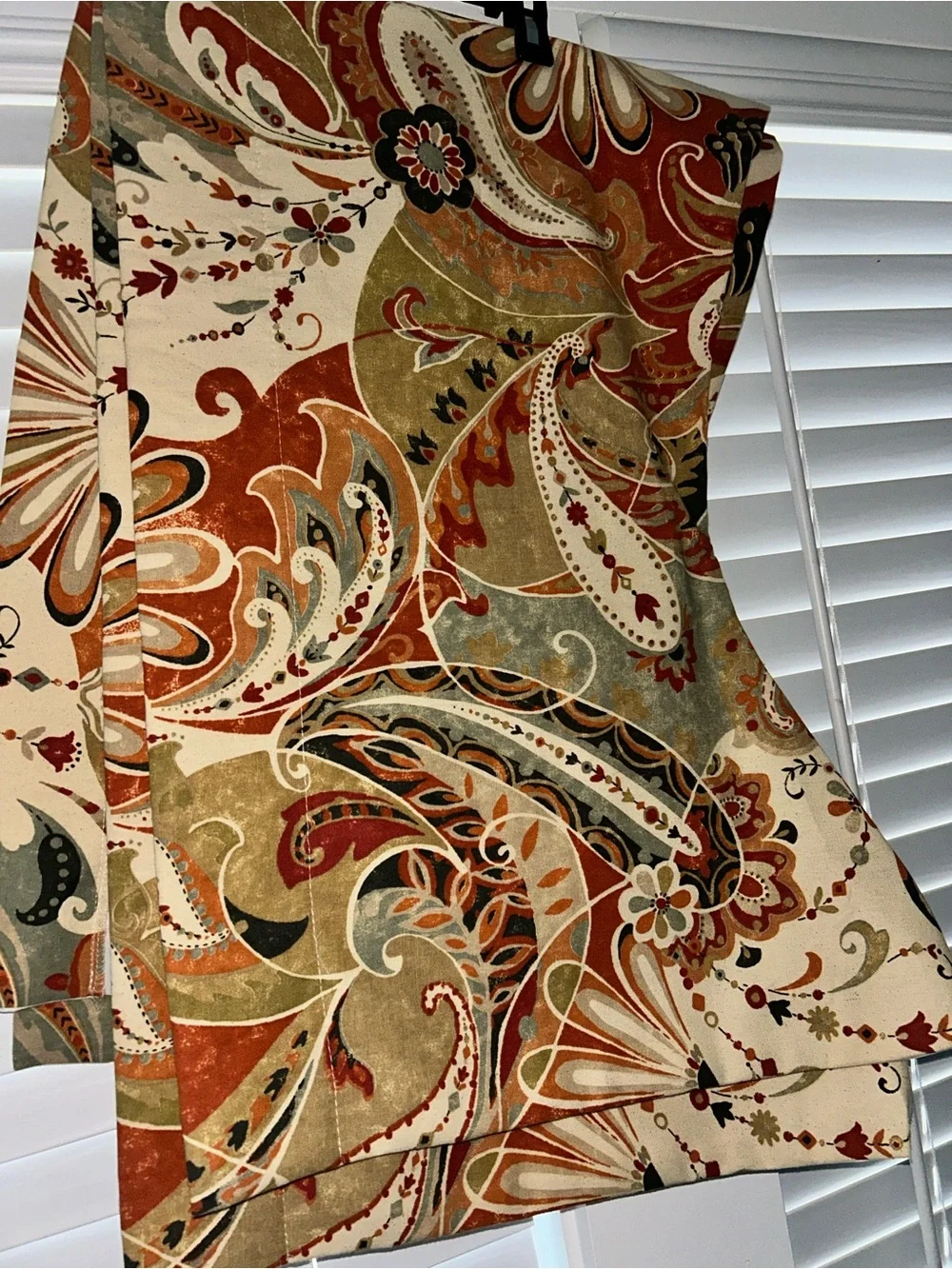 Retro Paisley Valance Pair - Multi-Color Home Window Decor Set of 2 NWOT